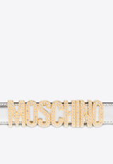 Moschino Lettering Logo Laminated Leather Belt A8021 8011 1600