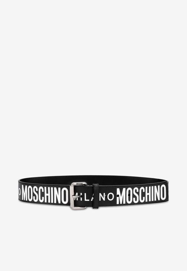 Moschino Logo Leather Belt A8022 8010 1555 Black