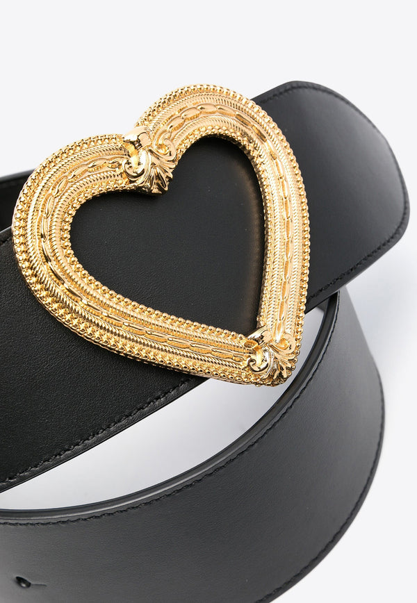 Moschino Heart Buckle Leather Belt A8027 8001 0555