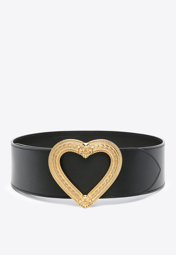 Moschino Heart Buckle Leather Belt A8027 8001 0555