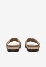 Dolce & Gabbana DG Light Calf Leather Sandals Beige A80440 AO602 8H005