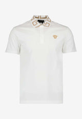 Versace Greca Collar Polo T-shirt White A87402 1A06199 1W000