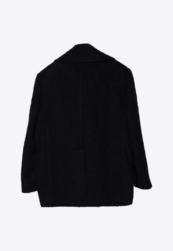 Acne Studios Double-Breasted Wool Blend Short Coat Gray A90621WO/P_ACNE-900