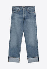 Agolde Distressed Straight Jeans with Turn-Ups Blue A9157C1206/P_AGOLD-INVEN