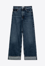 Agolde Ribbed Wide Jeans with Turn-Ups Blue A91591206/P_AGOLD-CONT