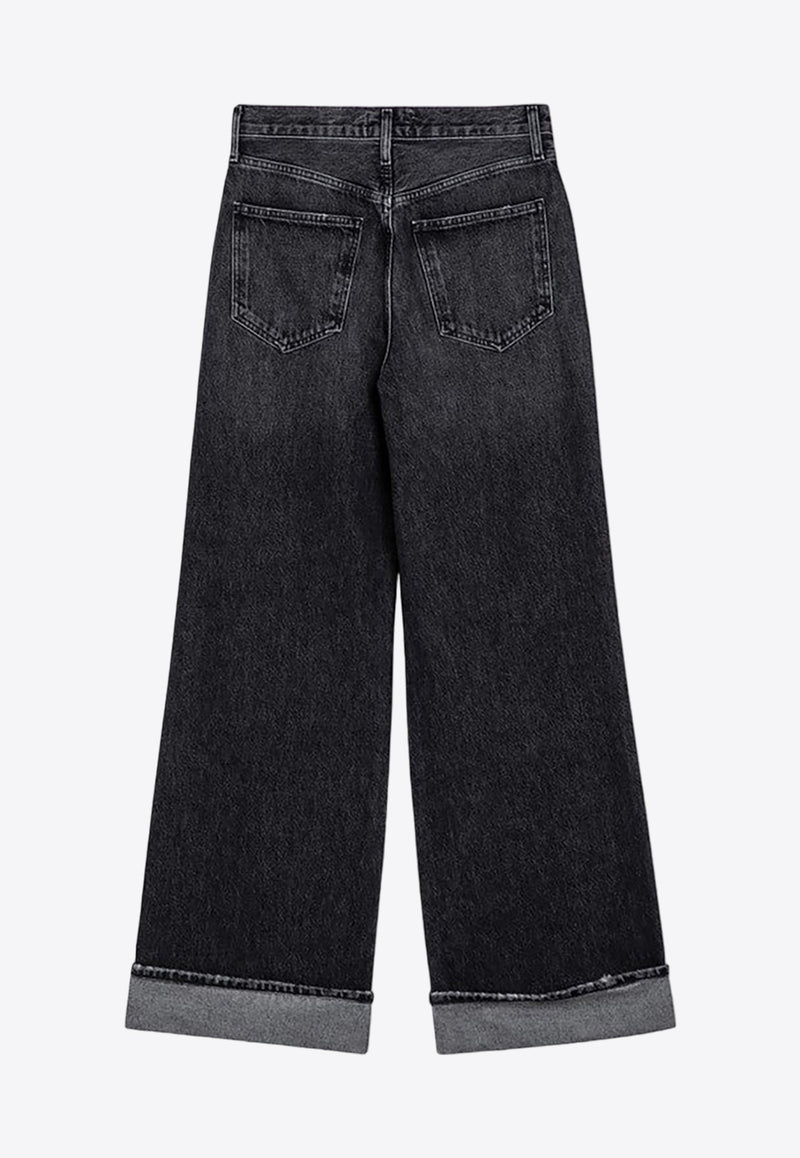 Agolde Ribbed Wide Jeans with Turn-ups Blue A91591346/P_AGOLD-DITCH