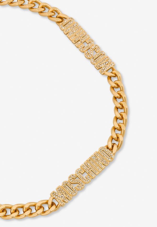 Moschino Crystal Logo Necklace A9166 8413 1606 Gold