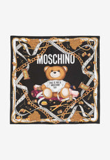 Moschino Toy Bear Print Silk Scarf A935082651555 1555 Multicolor