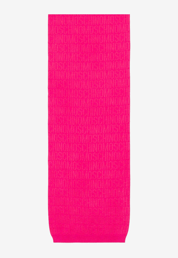 Moschino All-Over Jacquard Logo Knit Scarf A9353 8272 1217