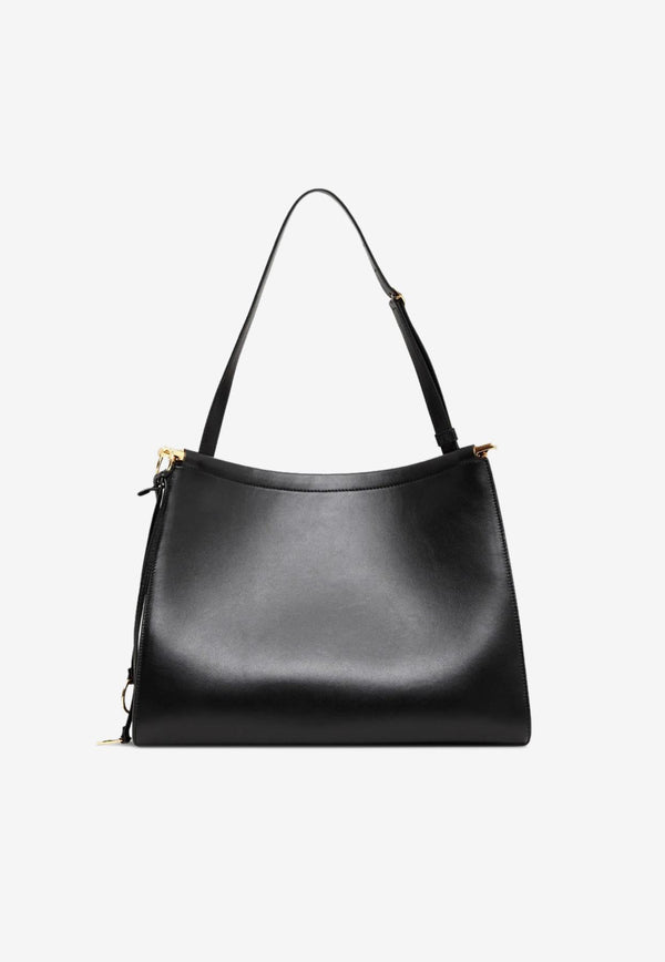 Alaïa Medium Le Click Leather Shoulder Bag Black AA1S01433CA332LE/R_ALAIA-999