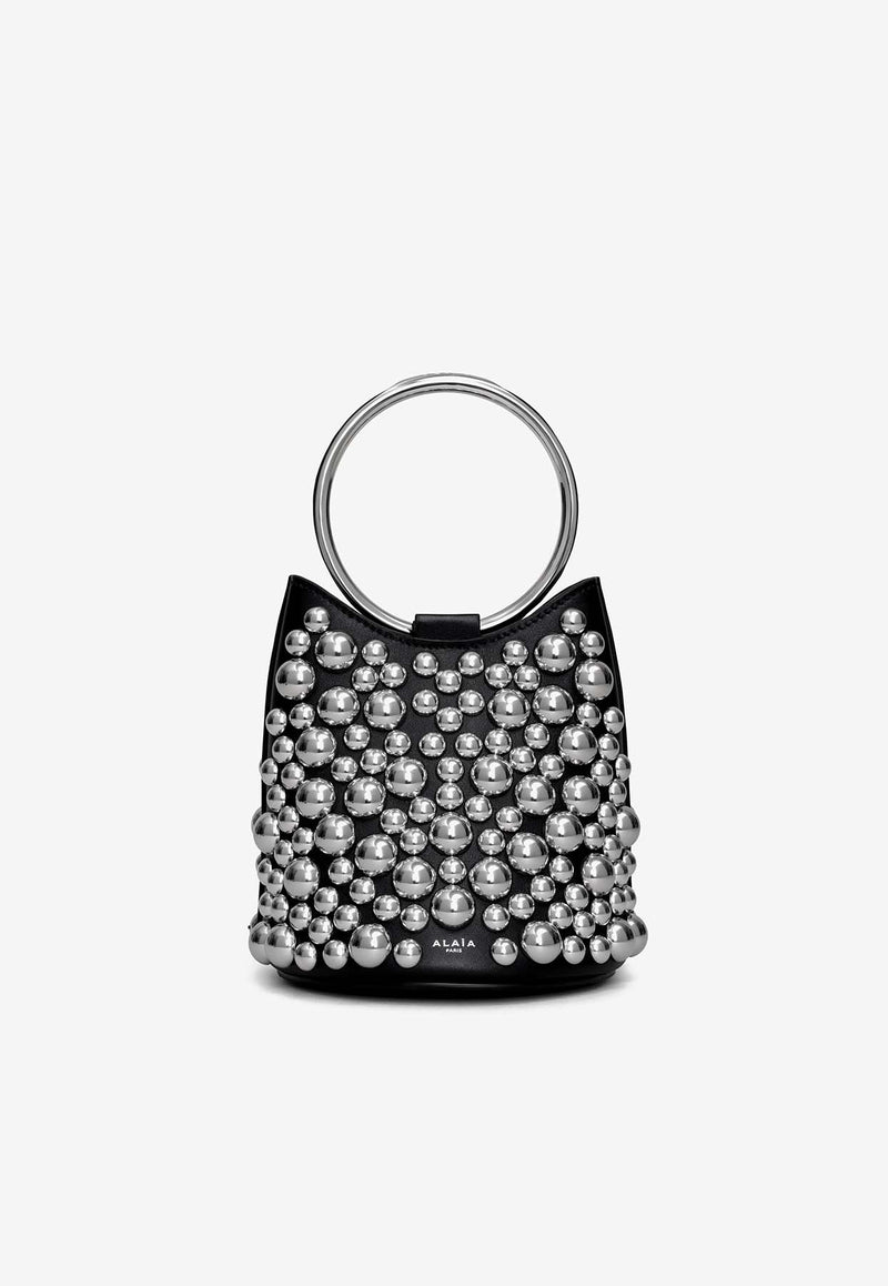 Alaïa Mini Ring Leather Bucket Bag Black AA1S02814CA297_000_999