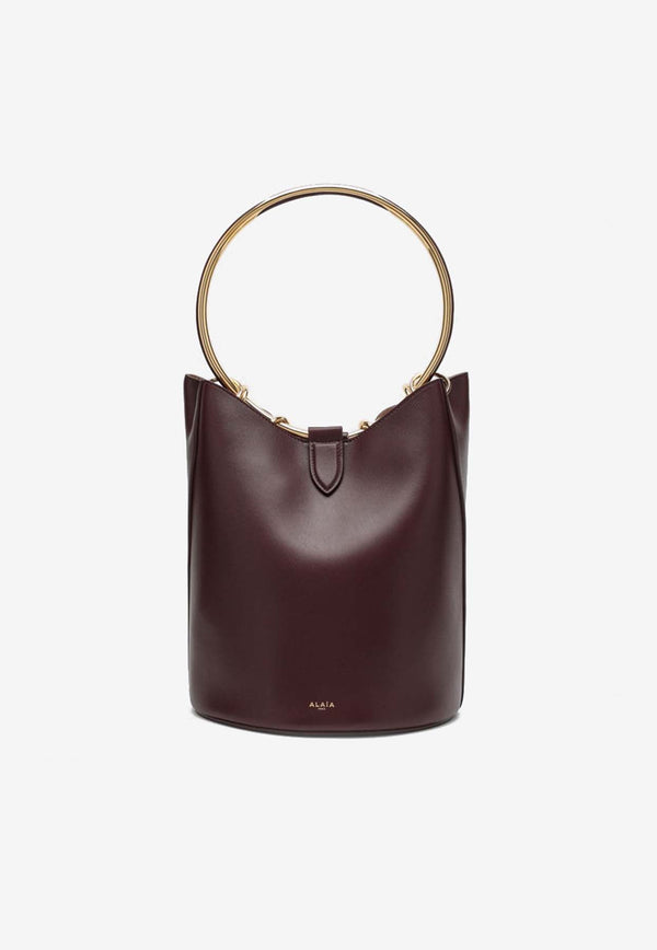 Alaïa Large Ring Bucket Bag in Calf Leather Brown AA1S02825CA515LE/P_ALAIA-719