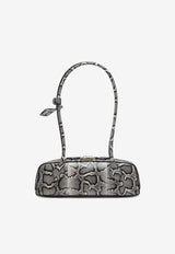 Alaïa Le Teckel Python Print Leather Clutch Gray AA1S06026I064LE/R_ALAIA-009