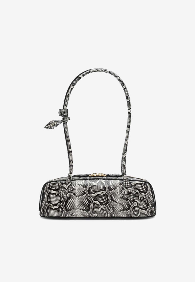 Alaïa Le Teckel Python Print Leather Clutch Gray AA1S06026I064LE/R_ALAIA-009
