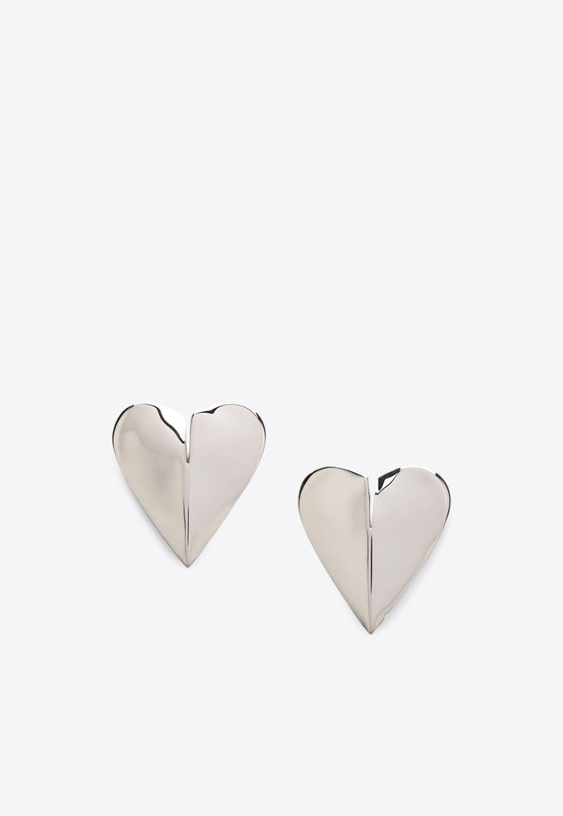 Alaïa Mini Le Coeur Brass Earrings Silver AA2B167LA006PR/R_ALAIA-210