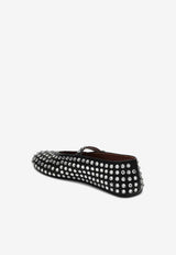 Alaïa Studded Leather Ballet Flats Black AA3A029CK116LE/R_ALAIA-999