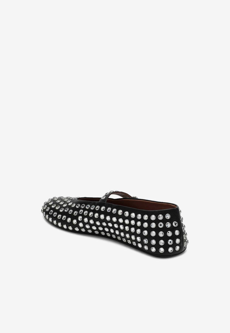 Alaïa Studded Leather Ballet Flats Black AA3A029CK116LE/R_ALAIA-999