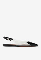 Alaïa Le Coeur Patent Leather Slingback Flats Black AA3E047CK150PVC/P_ALAIA-999