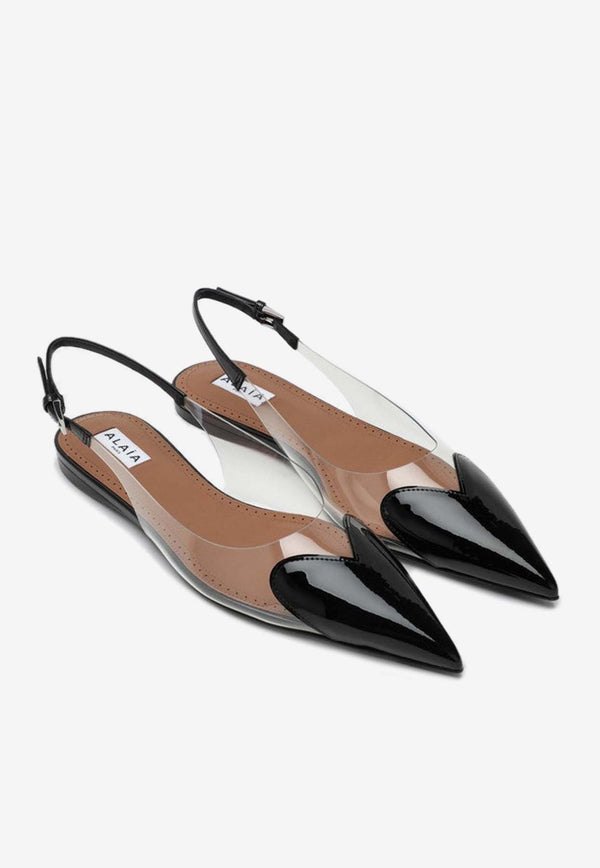 Le Coeur Patent Leather Slingback Flats