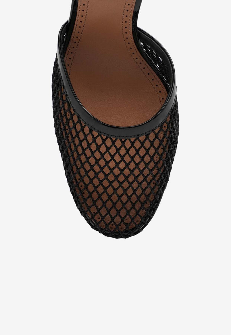 Alaïa 90 Fishnet Pumps Black AA3E049TK007PL/P_ALAIA-999