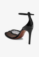 Alaïa 90 Fishnet Pumps Black AA3E049TK007PL/P_ALAIA-999