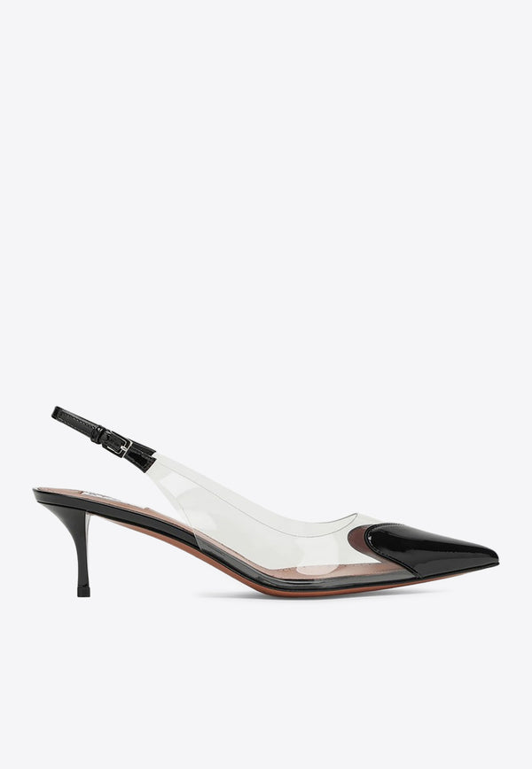 Alaïa Le Coeur 55 Plexi Slingback Pumps Black AA3E057CK150LE/P_ALAIA-999