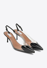 Alaïa Le Coeur 55 Plexi Slingback Pumps Black AA3E057CK150LE/P_ALAIA-999