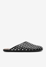 Alaïa Studded Nappa Leather Flat Mules Black AA3M081CK116LE/P_ALAIA-999