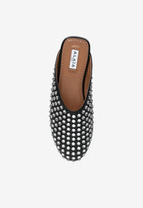 Alaïa Studded Nappa Leather Flat Mules Black AA3M081CK116LE/P_ALAIA-999