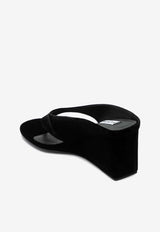 Alaïa Cube 75 Velvet Wedge Sandals Black AA3M105A014VEL/R_ALAIA-999