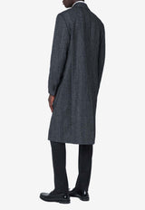 Lardini Double-Breasted Herringbone Wool Coat Gray AA40408EAAC65611/R_LARDI-950