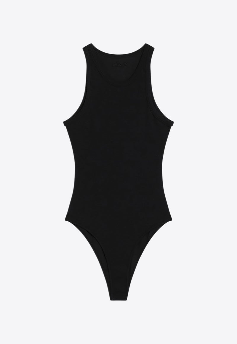Alaïa Ribbed Logo Bodysuit Black AA9B0382J085BCO/R_ALAIA-995
