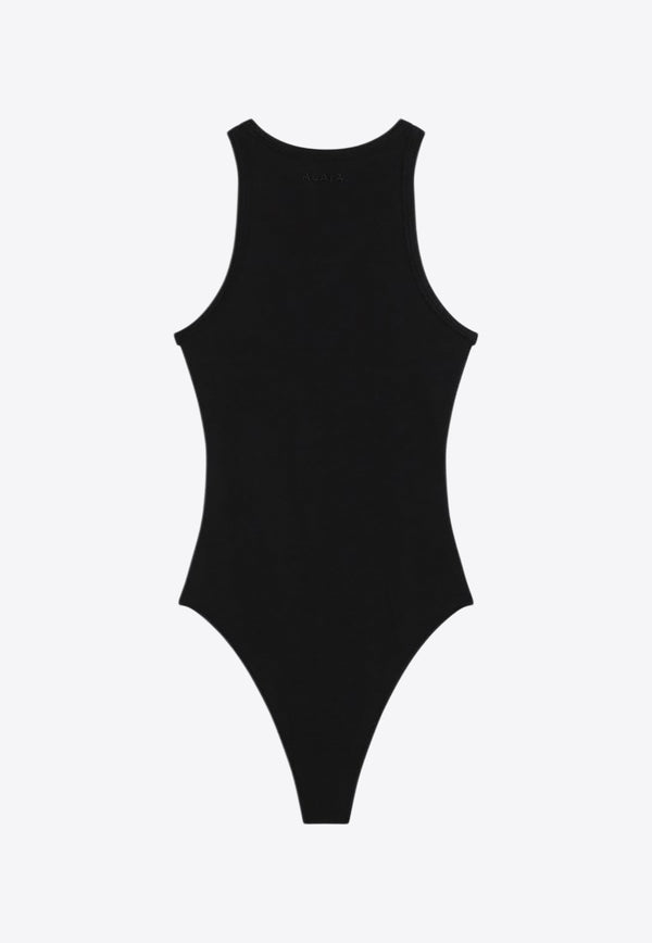 Alaïa Ribbed Logo Bodysuit Black AA9B0382J085BCO/R_ALAIA-995