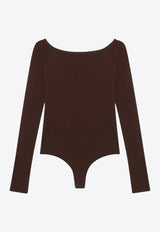 Alaïa Second-Skin Bodysuit Top Brown AA9B0384M826BVI/R_ALAIA-719