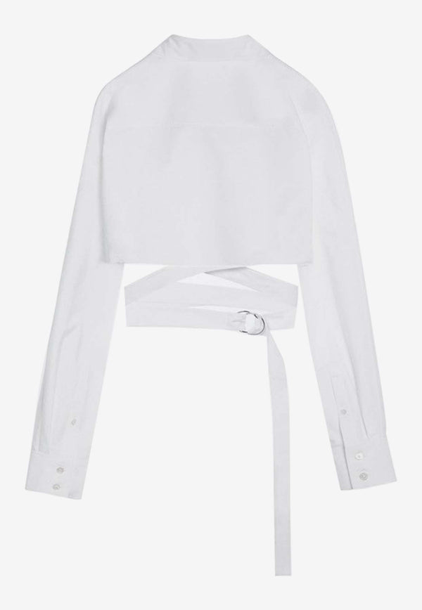 Alaïa Crossover Poplin Long-Sleeved Shirt White AA9C09056T611CO/P_ALAIA-000
