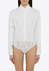 Alaïa Long-Sleeved Bodysuit Shirt White AA9C09075T001CO/O_ALAIA-000
