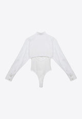 Alaïa Long-Sleeved Shirt Bodysuit White AA9C09305T620CO/O_ALAIA-0