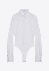 Alaïa Long-Sleeved Shirt Bodysuit White AA9C09305T641CO/O_ALAIA-0