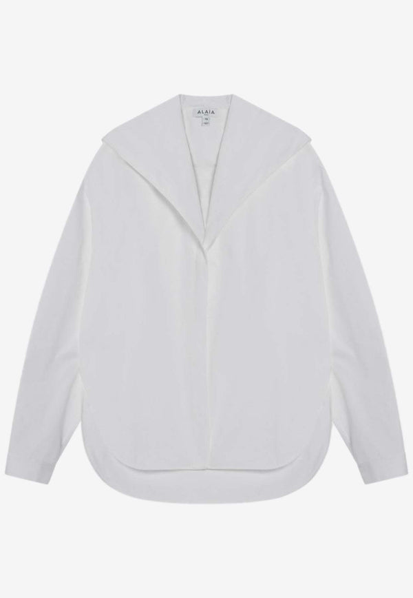 Alaïa Hooded Buttoned Shirt White AA9C0969T611ACO/Q_ALAIA-000