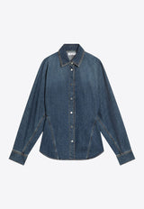 Alaïa Long-Sleeved Denim Shirt Blue AA9C0988D004BDE/R_ALAIA-505