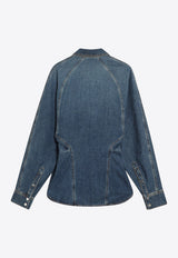 Alaïa Long-Sleeved Denim Shirt Blue AA9C0988D004BDE/R_ALAIA-505