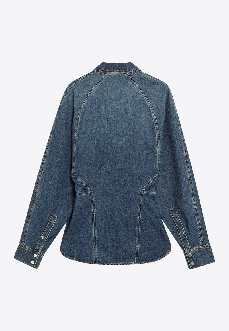 Alaïa Long-Sleeved Denim Shirt Blue AA9C0988D004BDE/R_ALAIA-505