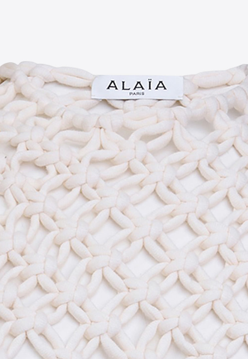 Alaïa Knotted Sleeveless Tank Top White AA9H1223K091BCO/R_ALAIA-054