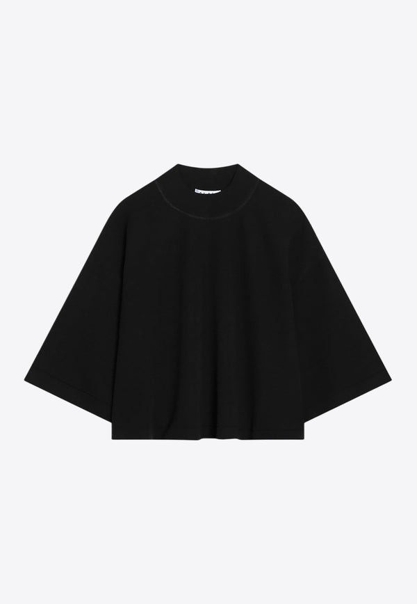 Alaïa Oversized Cropped T-shirt Black AA9H1232K083BCO/R_ALAIA-995