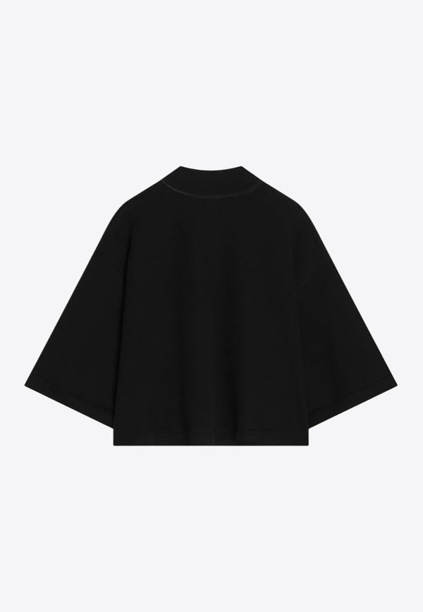 Alaïa Oversized Cropped T-shirt Black AA9H1232K083BCO/R_ALAIA-995