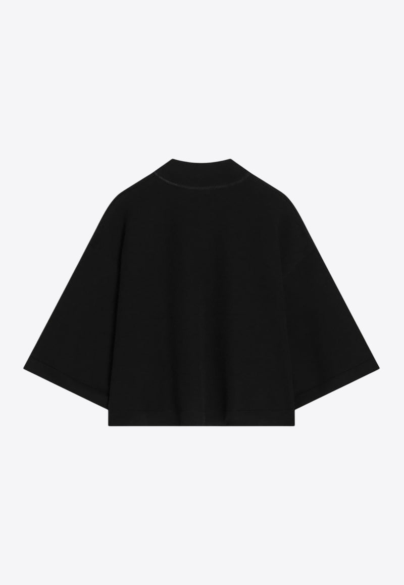 Alaïa Oversized Cropped T-shirt Black AA9H1232K083BCO/R_ALAIA-995