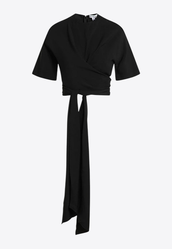 Alaïa Crossed Top with Open-Back Black AA9H1250W071BCO/R_ALAIA-995