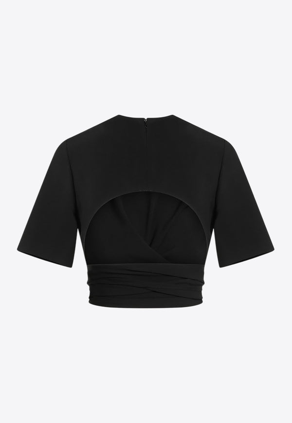 Alaïa Crossed Top with Open-Back Black AA9H1250W071BCO/R_ALAIA-995