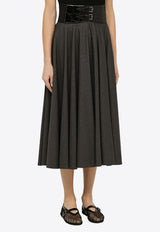 Alaïa Pleated Wool Midi Skirt Gray AA9J04145T608WO/O_ALAIA-830