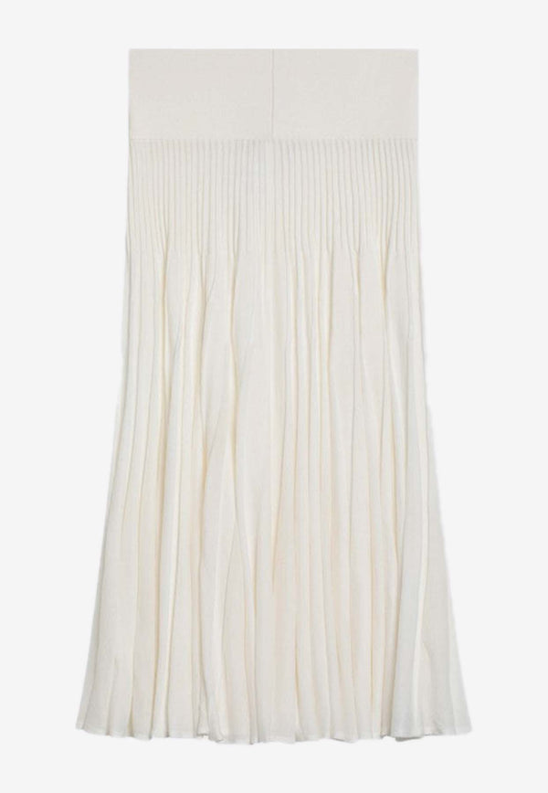 Alaïa Pleated Midi Skirt White AA9J2252K010AWO/Q_ALAIA-054